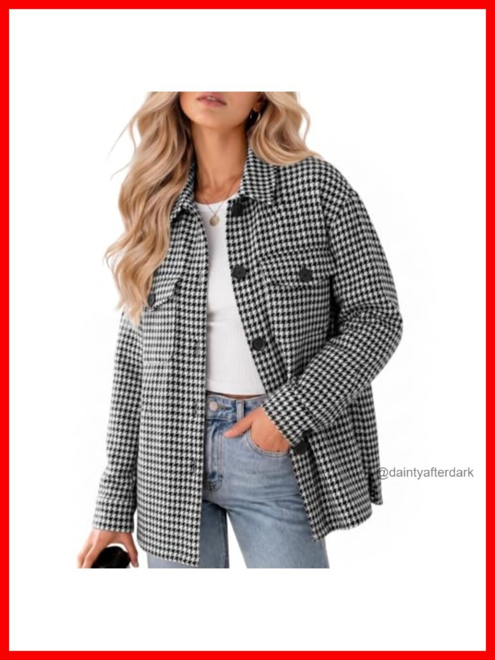 Women's Plaid Flannel Shacket Button Front Chest Pocket Long Sleeve Casual